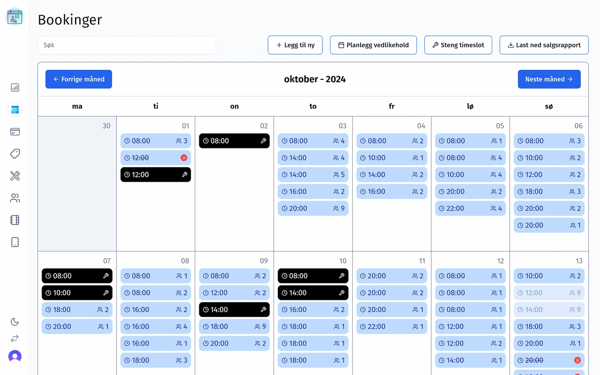 Ny og bedre oversikt for bookinger